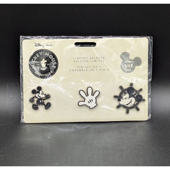 Disney Store Mickey Mouse Memories Series 1/12 Limited Release Pin Set of 3 - Picture 1 of 3
